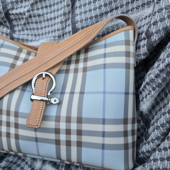 House Check Shoulder Bag Blue Burberry Purse - Picture 2 of 13